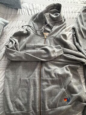 Aviator Nation Heather Grey Full-Zip Hoodie And Pants
